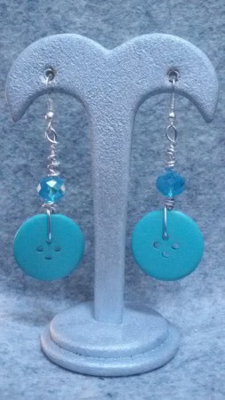 MODELLO 9 - ORECCHINI CON PERLA TRASPARENTE E BOTTONE