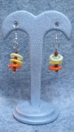 MODELLO 12 - ORECCHINI CON BOTTONI PICCOLI E PERLINE PICCOLE